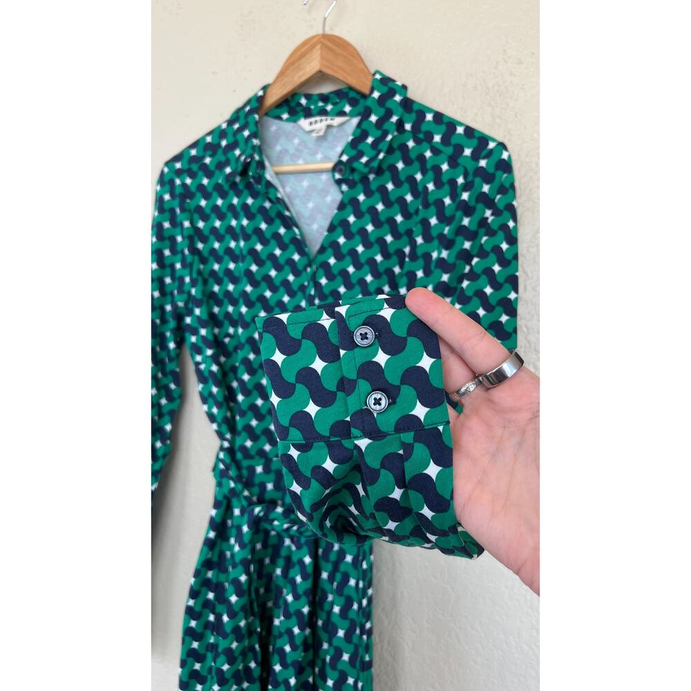 Boden Green Patterned Midi Dress - Picture 5 of 11